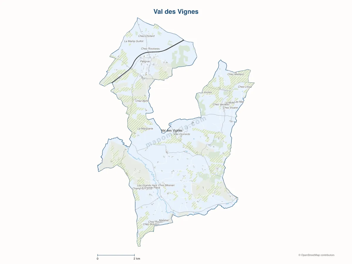 Carte de Val des Vignes à personnaliser