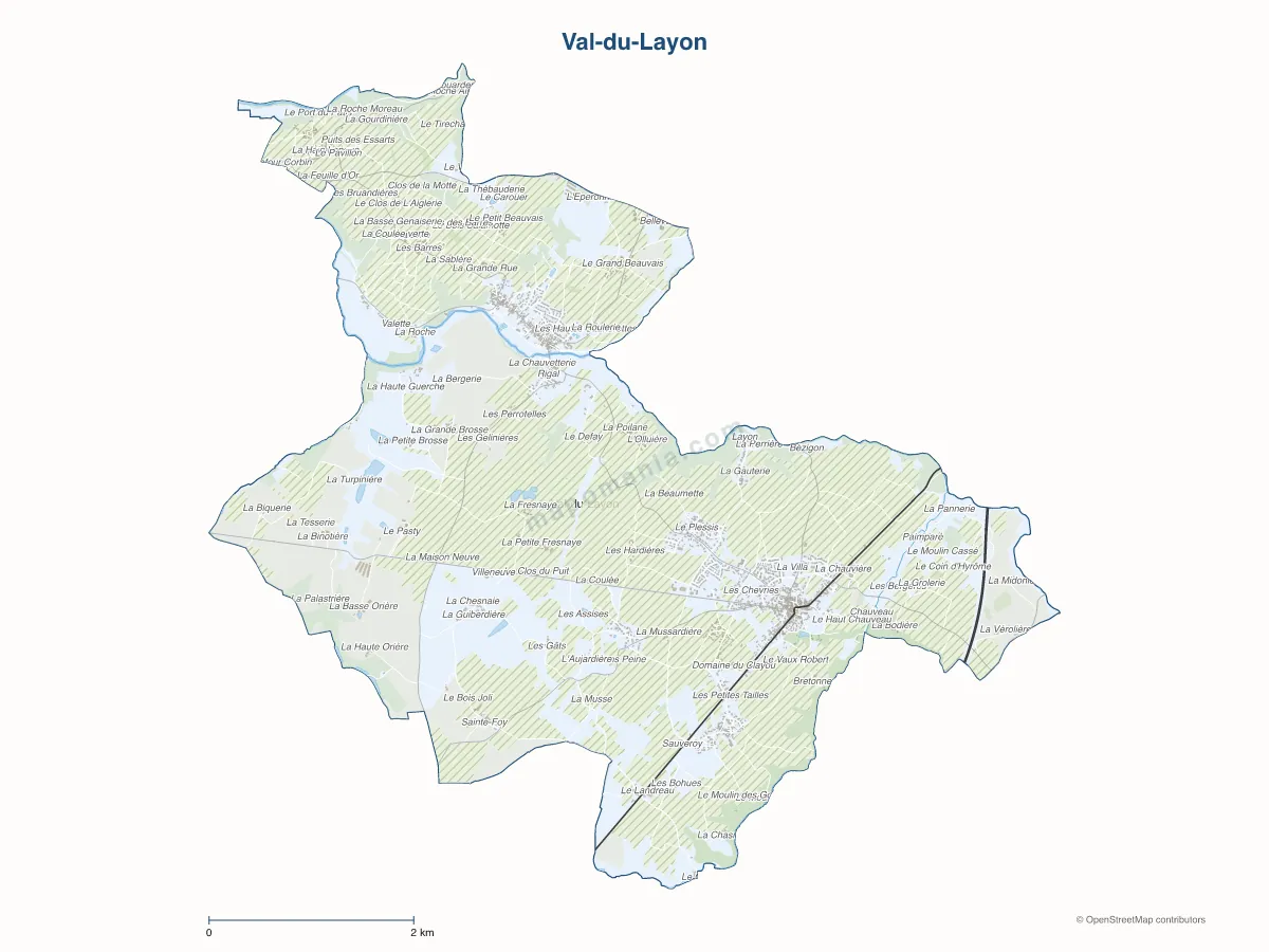 Carte de Val-du-Layon à personnaliser