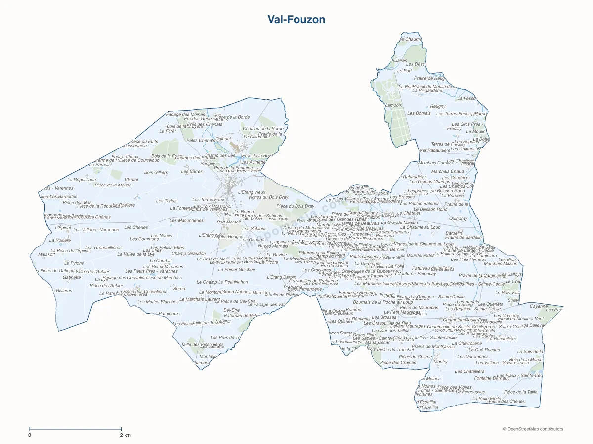 Carte de Val-Fouzon à personnaliser