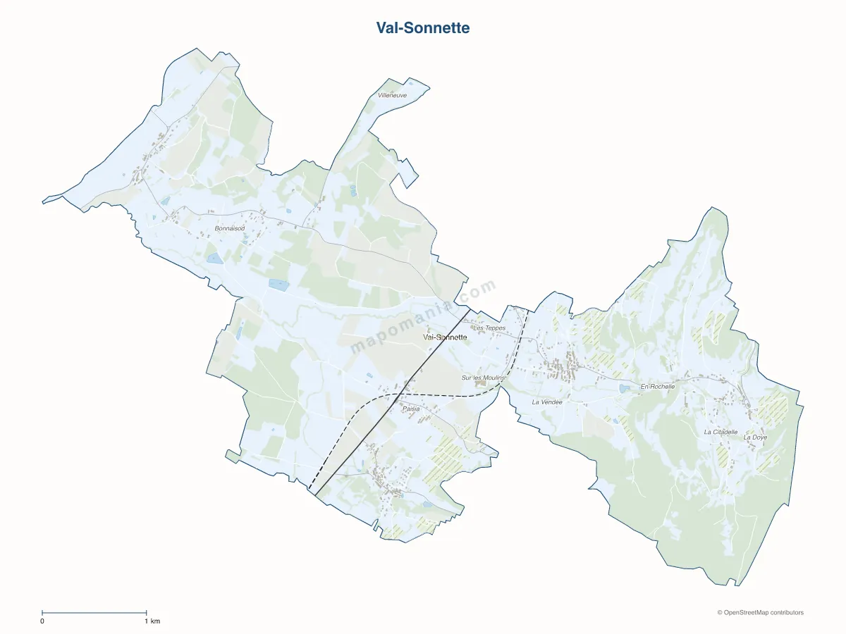Carte de Val-Sonnette à personnaliser