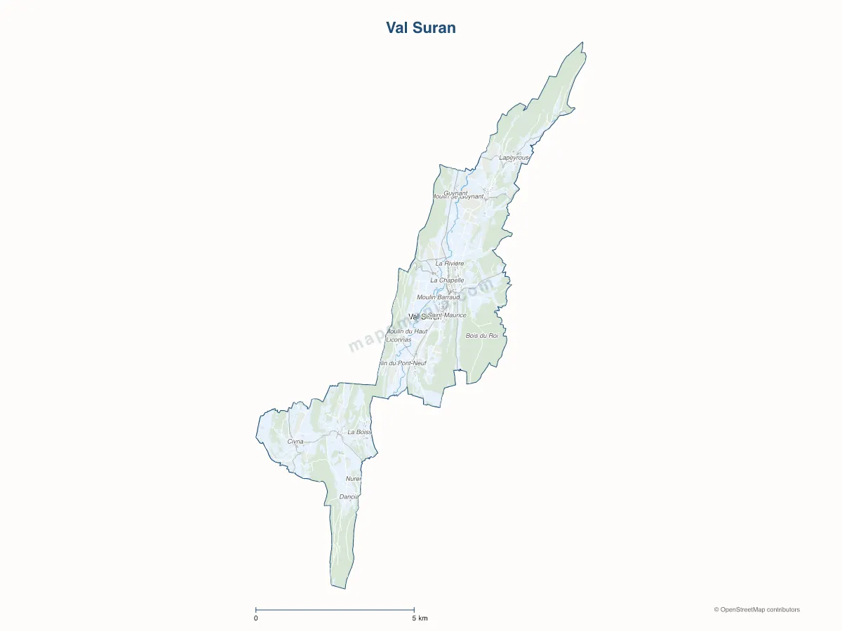 Carte de Val Suran à personnaliser