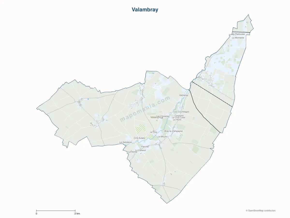 Carte de Valambray à personnaliser