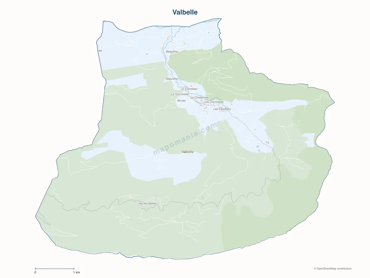 Carte de Valbelle à personnaliser