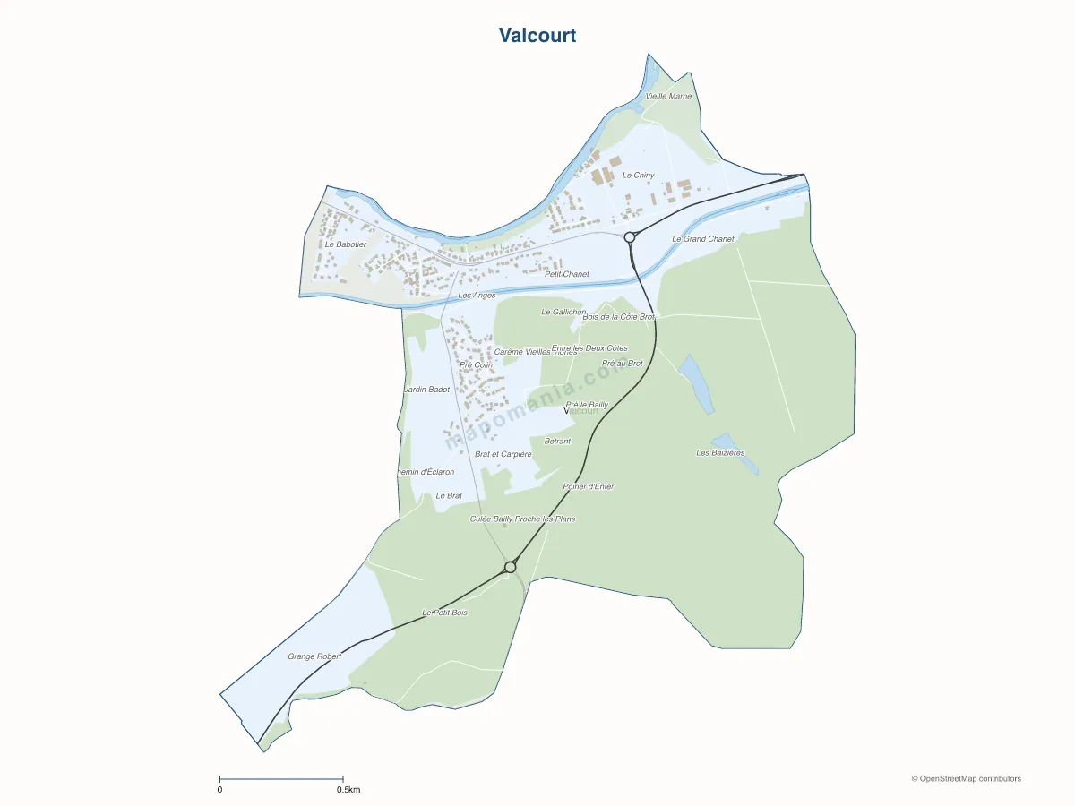 Carte de Valcourt à personnaliser