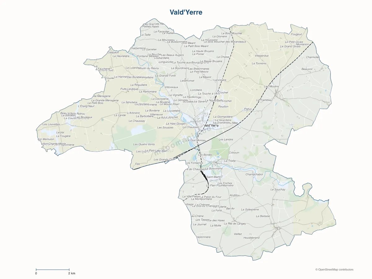 Carte de Vald'Yerre à personnaliser