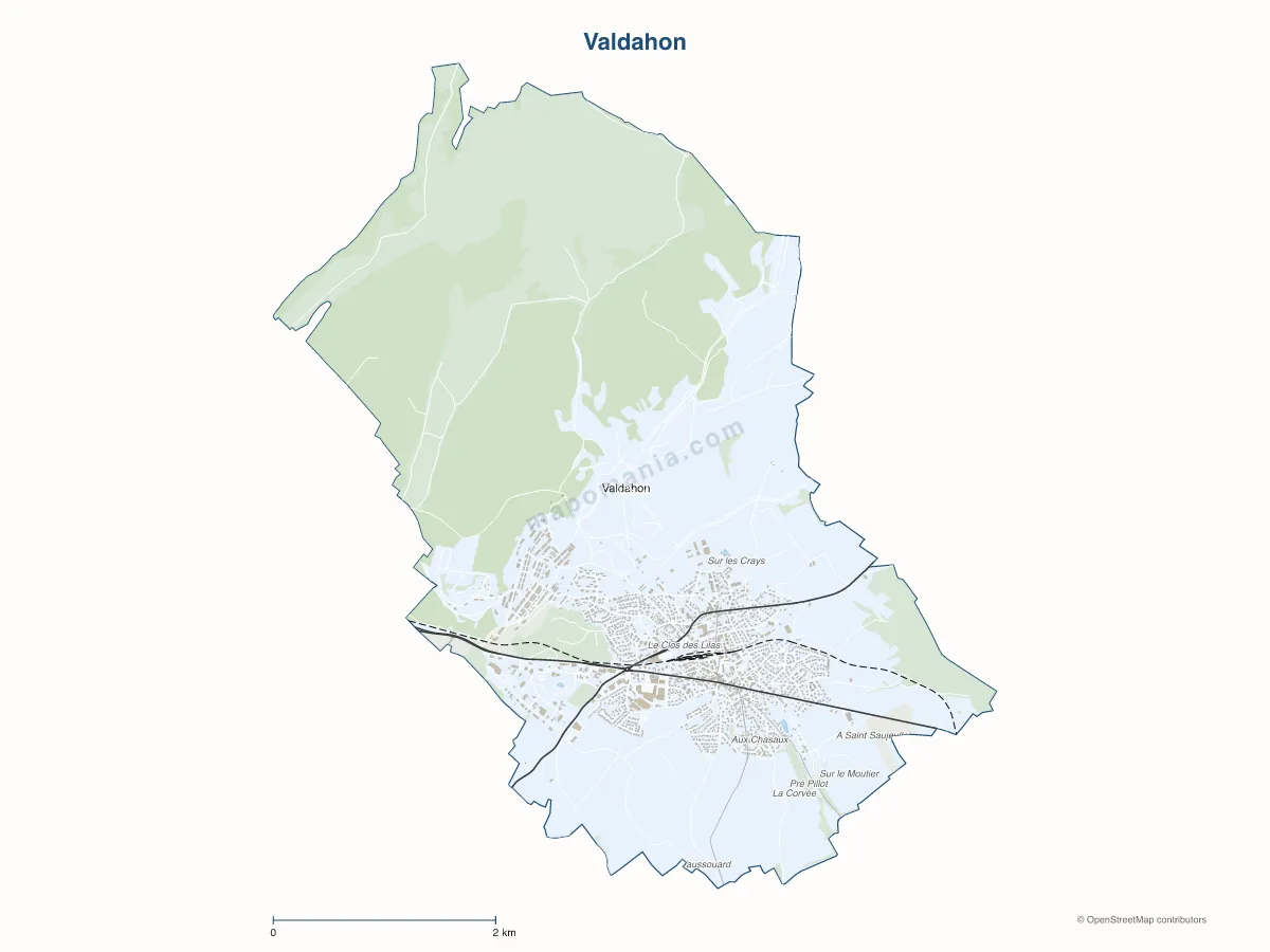 Carte de Valdahon à personnaliser