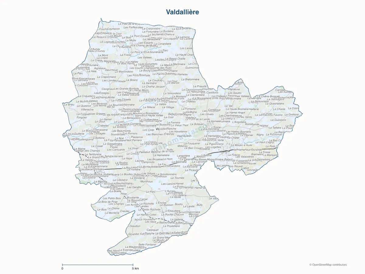 Carte de Valdallière à personnaliser