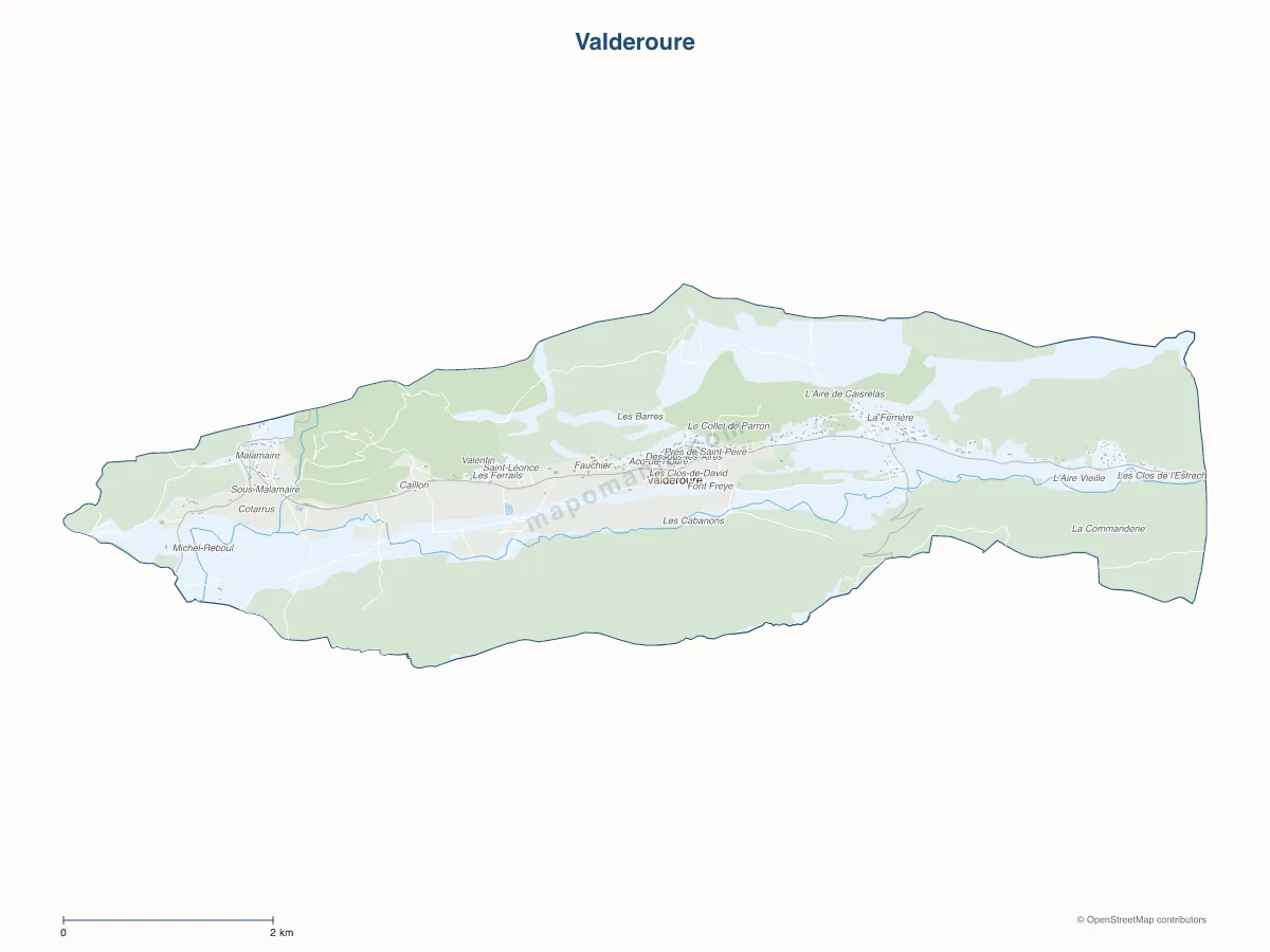 Carte de Valderoure à personnaliser