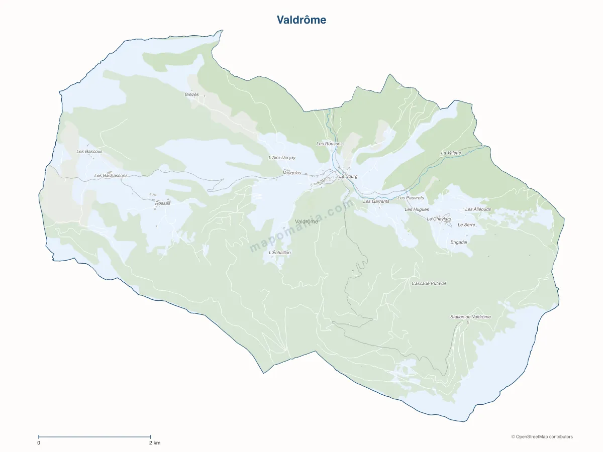 Carte de Valdrôme à personnaliser