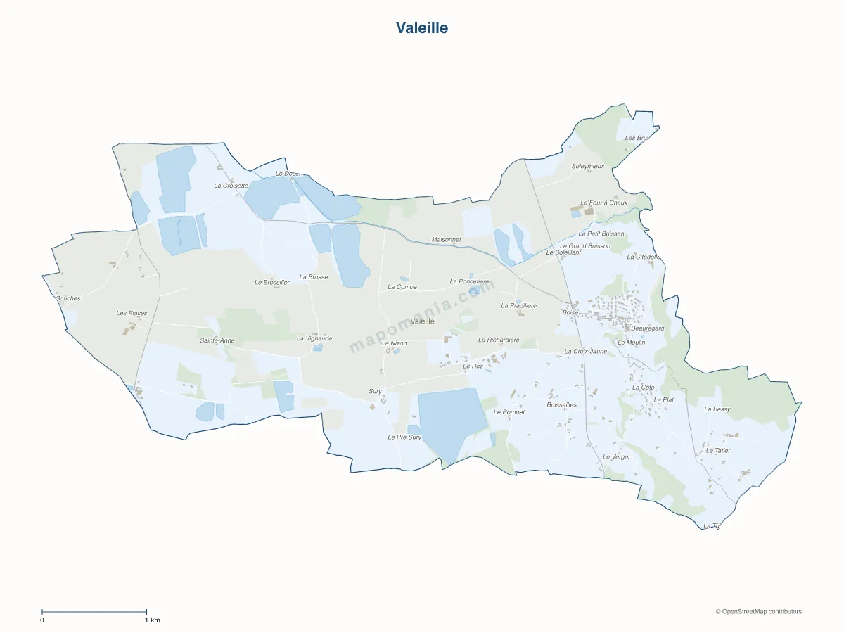 Carte de Valeille à personnaliser