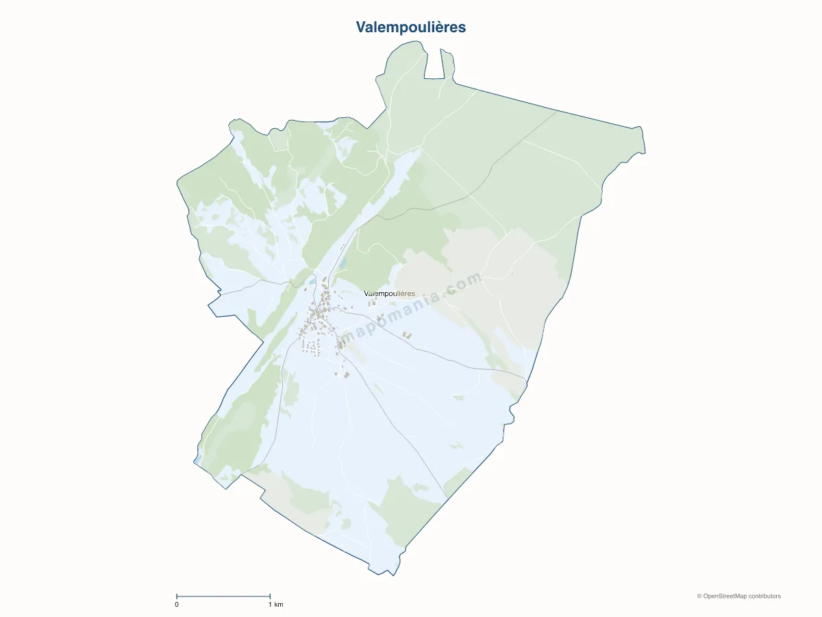 Carte de Valempoulières à personnaliser