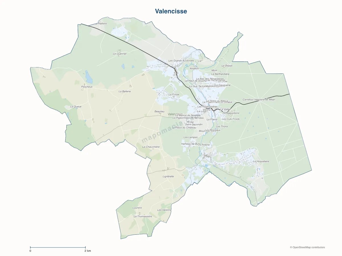 Carte de Valencisse à personnaliser