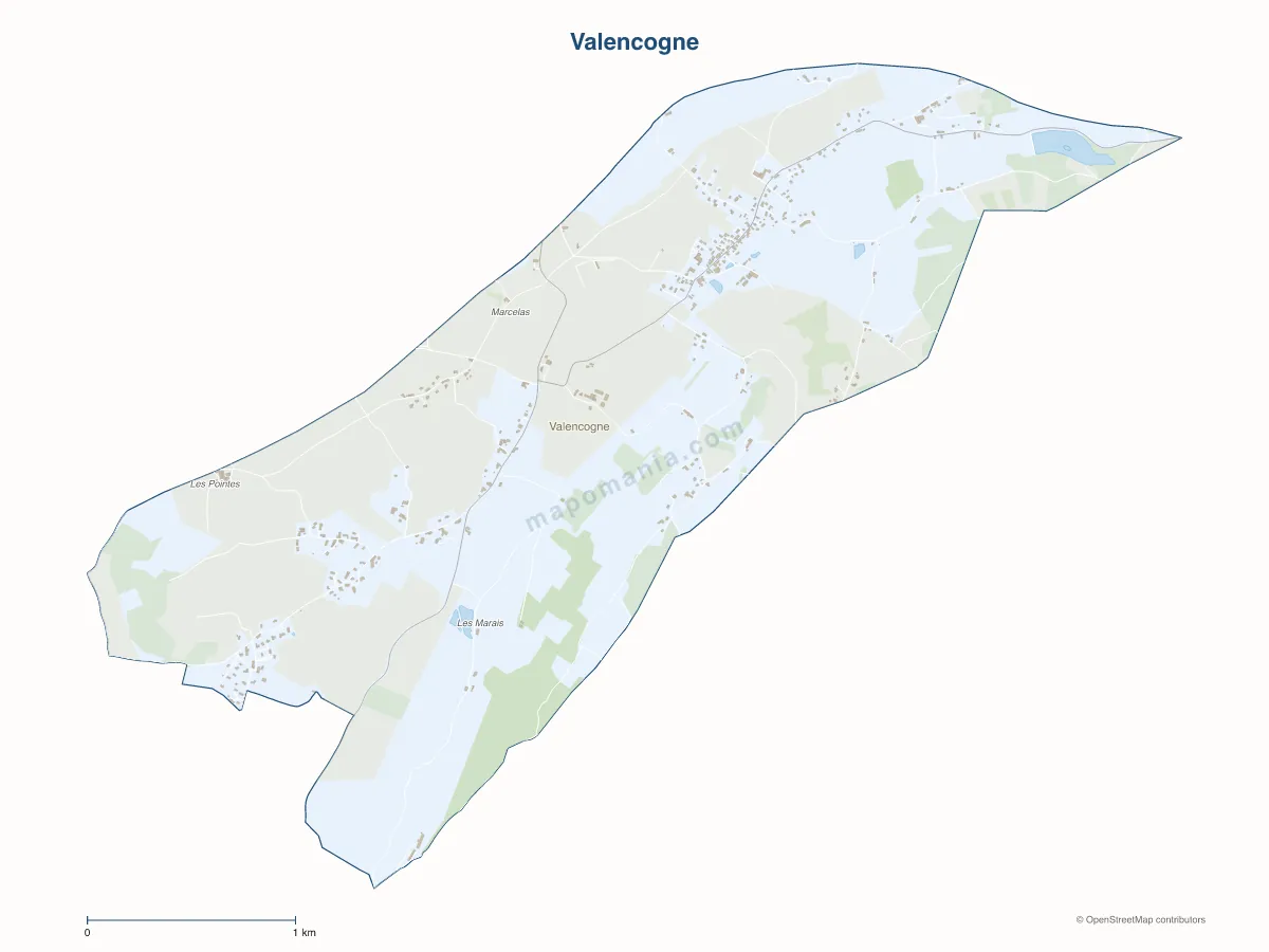 Carte de Valencogne à personnaliser
