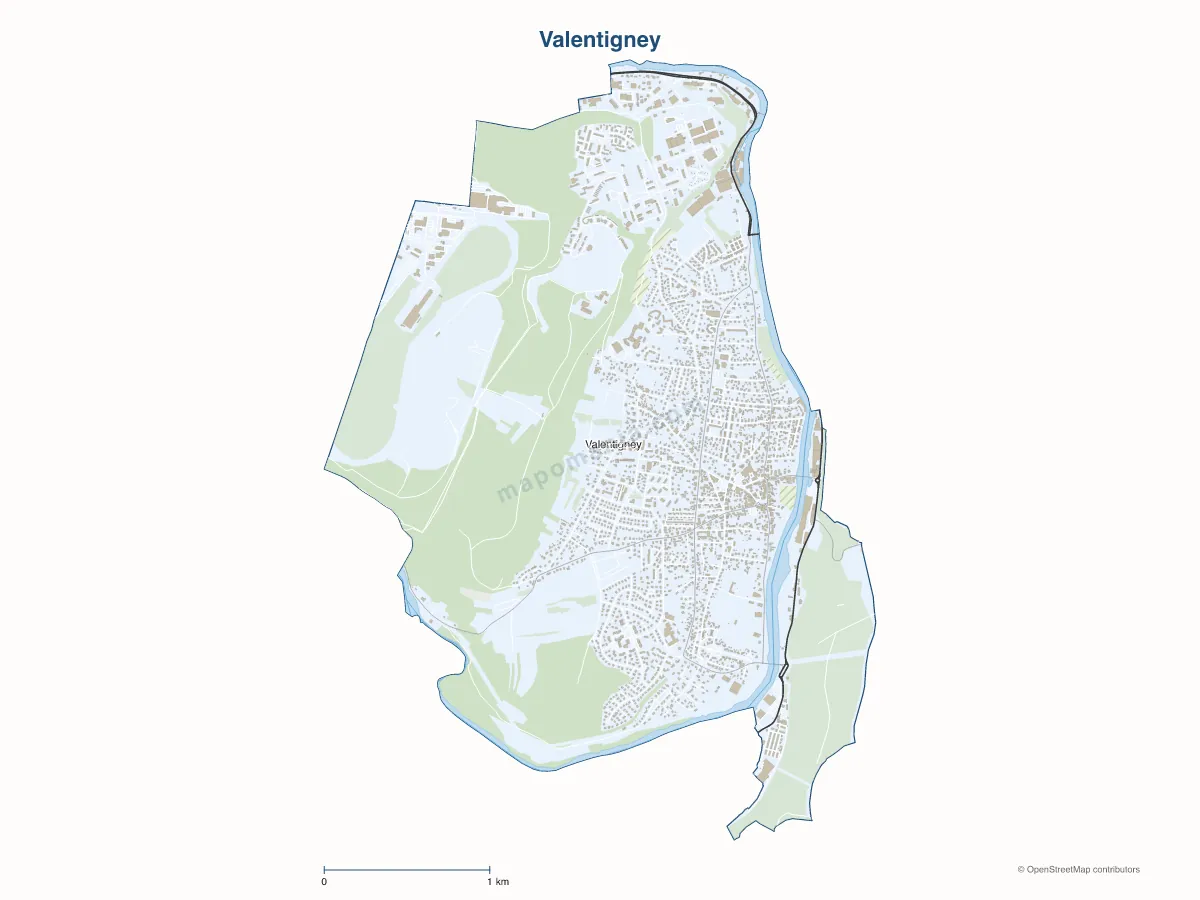 Carte de Valentigney à personnaliser