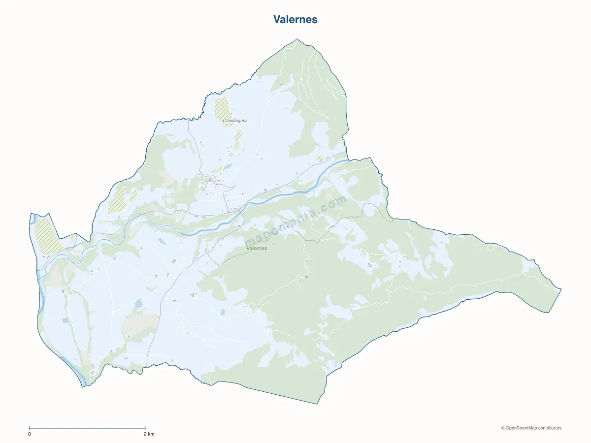 Carte de Valernes à personnaliser