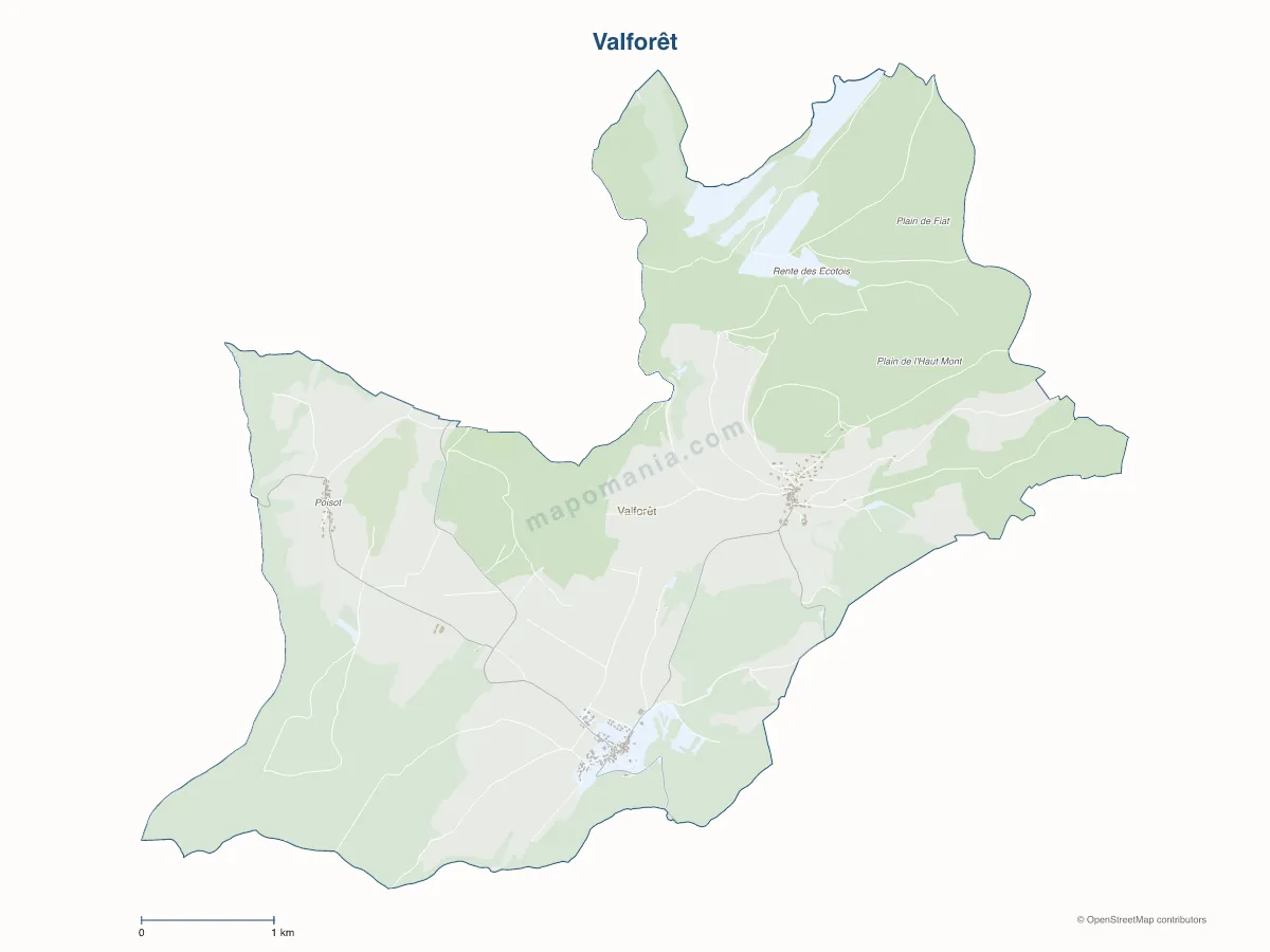 Carte de Valforêt à personnaliser