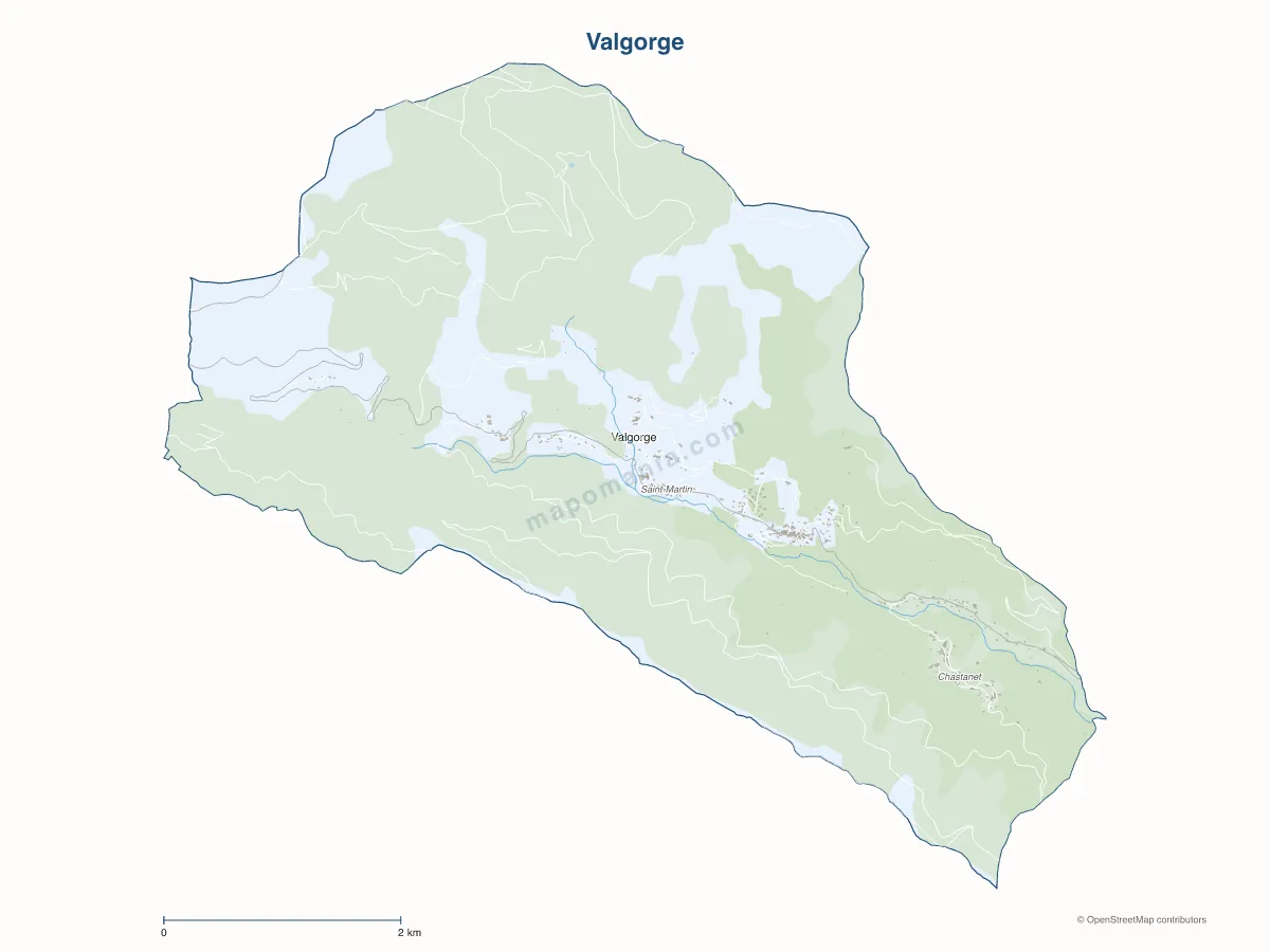 Carte de Valgorge à personnaliser