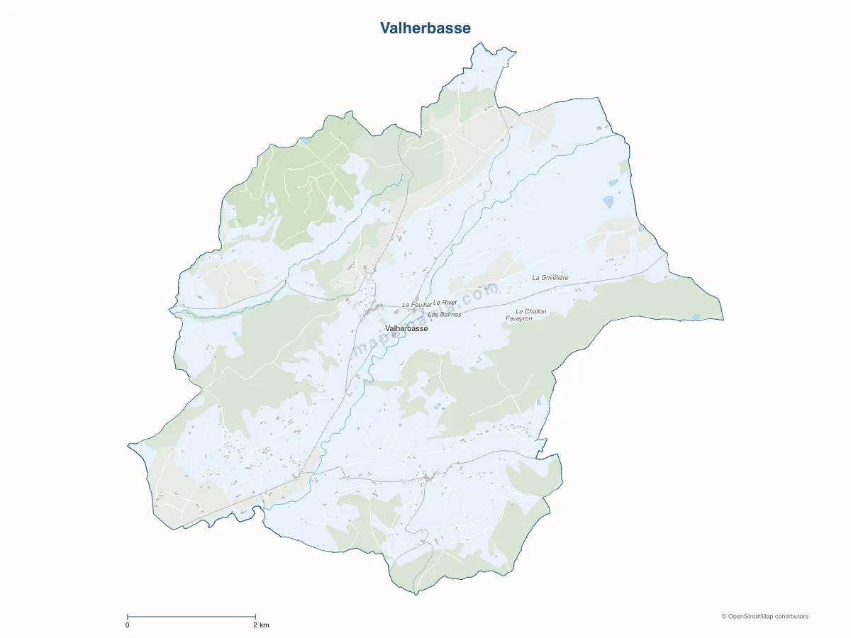 Carte de Valherbasse à personnaliser