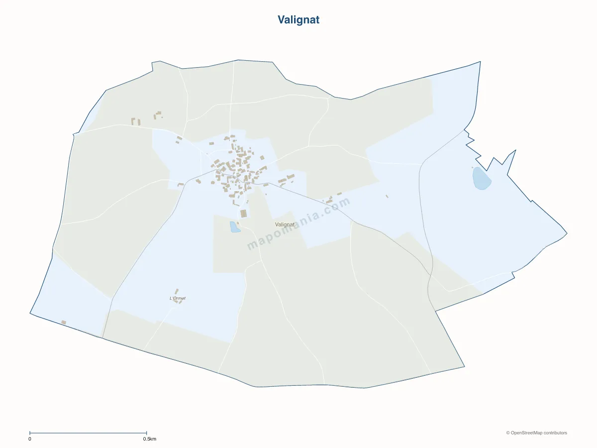 Carte de Valignat à personnaliser