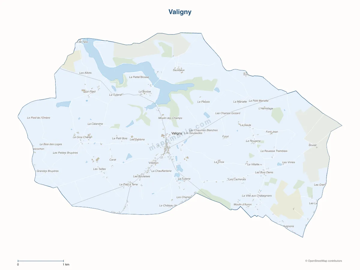 Carte de Valigny à personnaliser