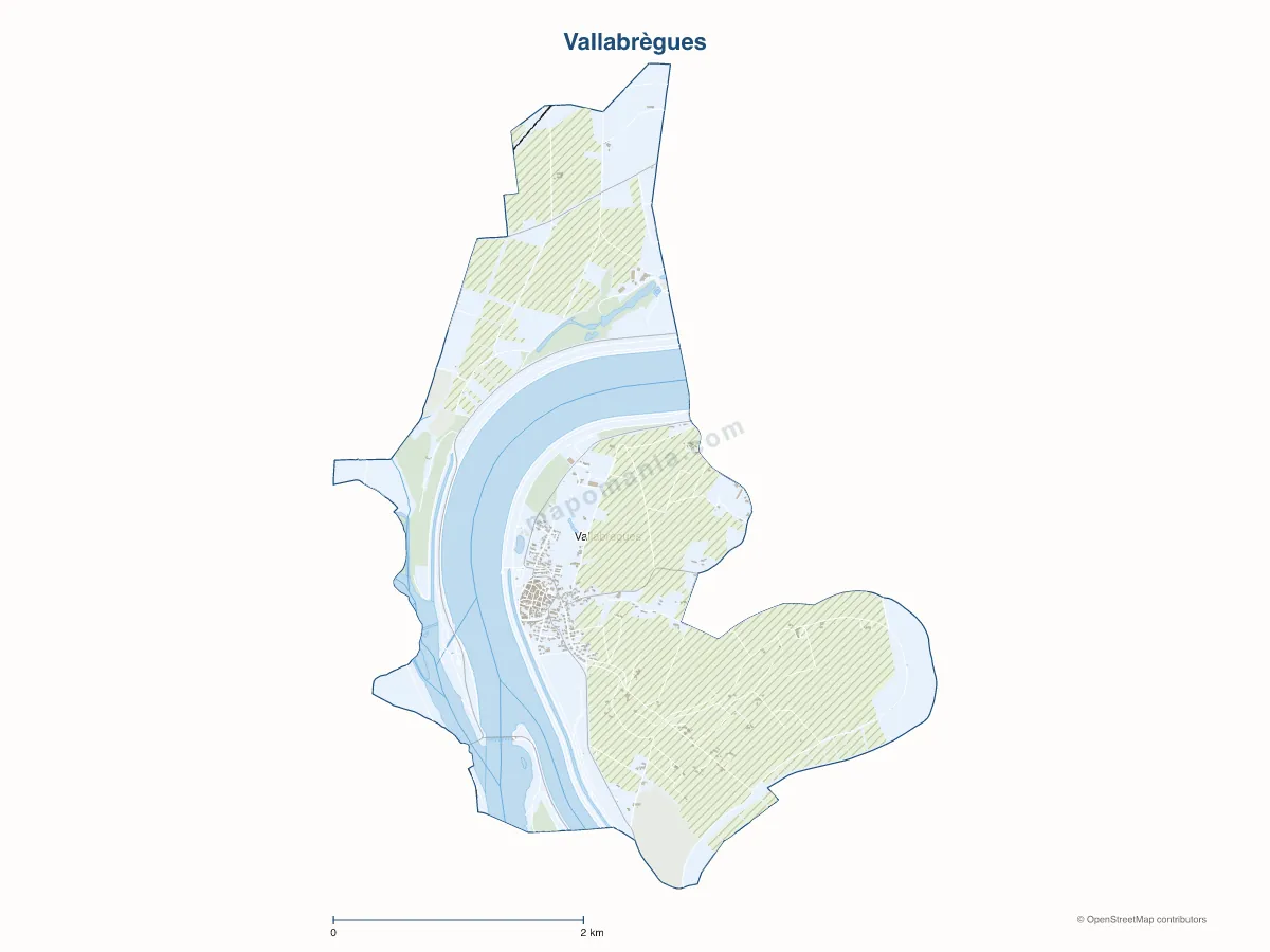 Carte de Vallabrègues à personnaliser