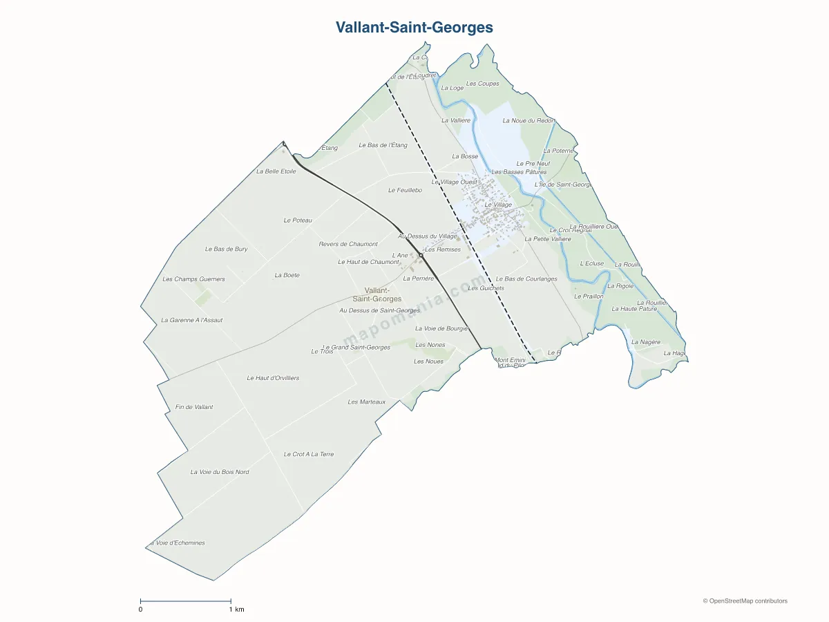 Carte de Vallant-Saint-Georges à personnaliser