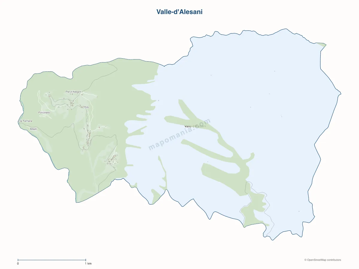 Carte de Valle-d'Alesani à personnaliser