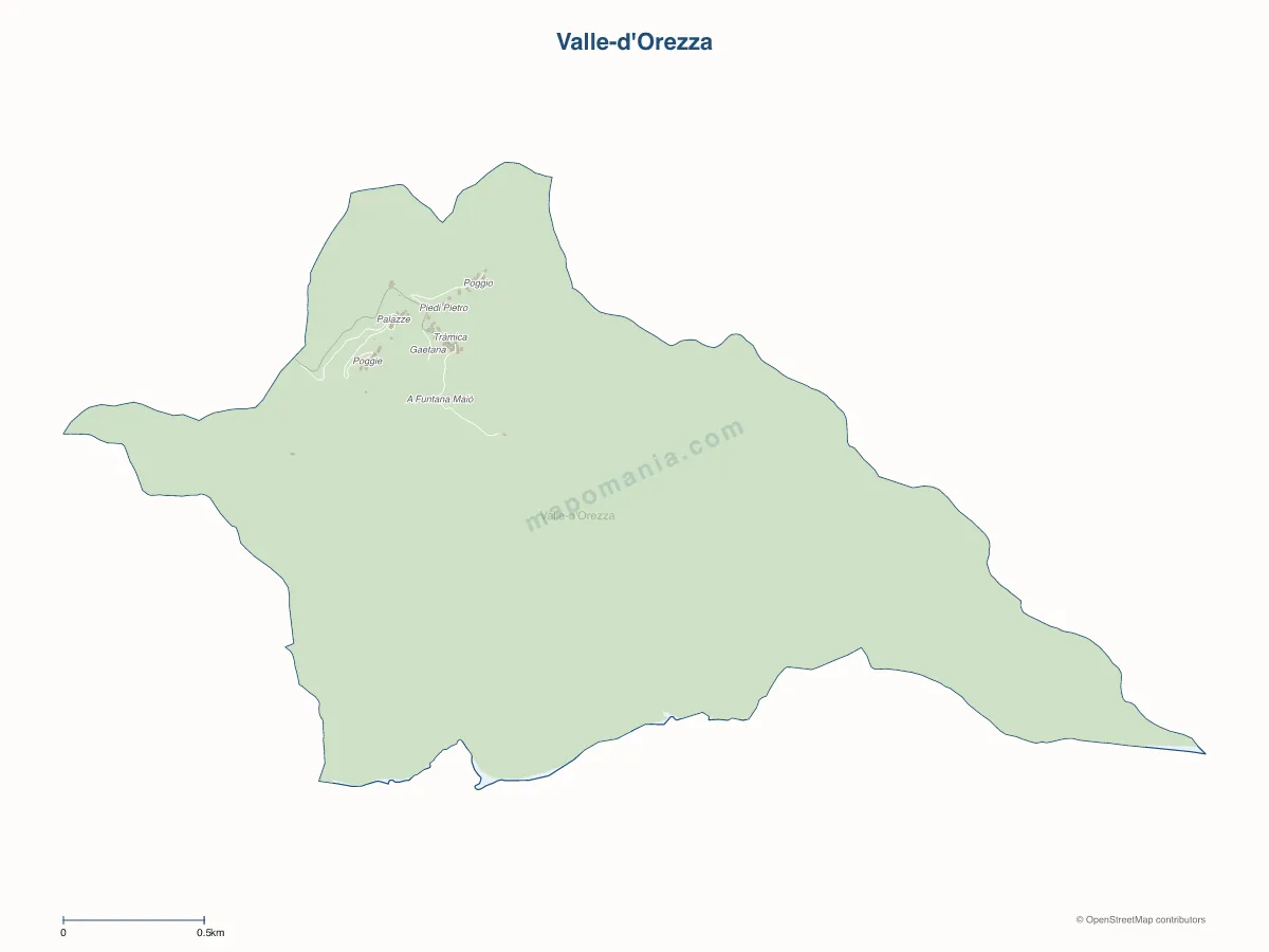 Carte de Valle-d'Orezza à personnaliser