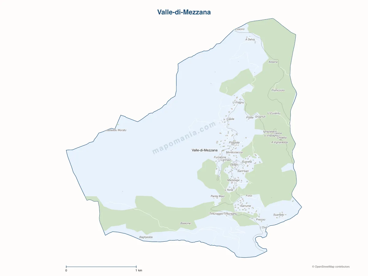 Carte de Valle-di-Mezzana à personnaliser