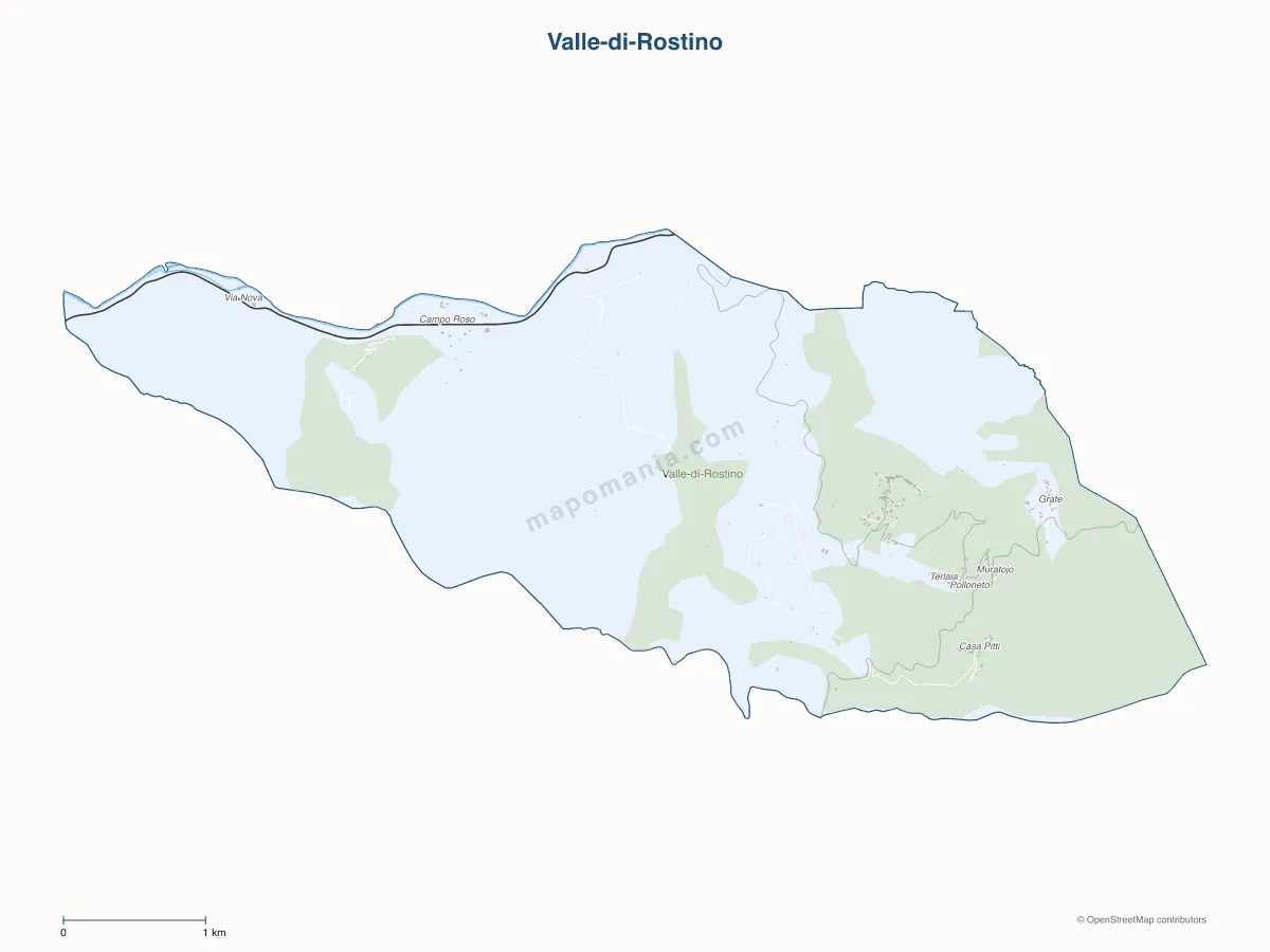 Carte de Valle-di-Rostino à personnaliser