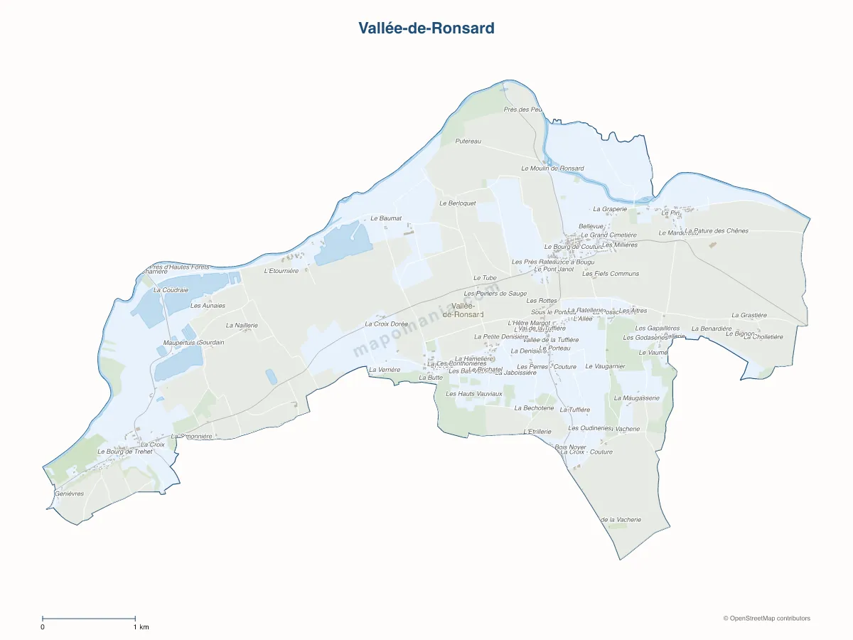 Carte de Vallée-de-Ronsard à personnaliser