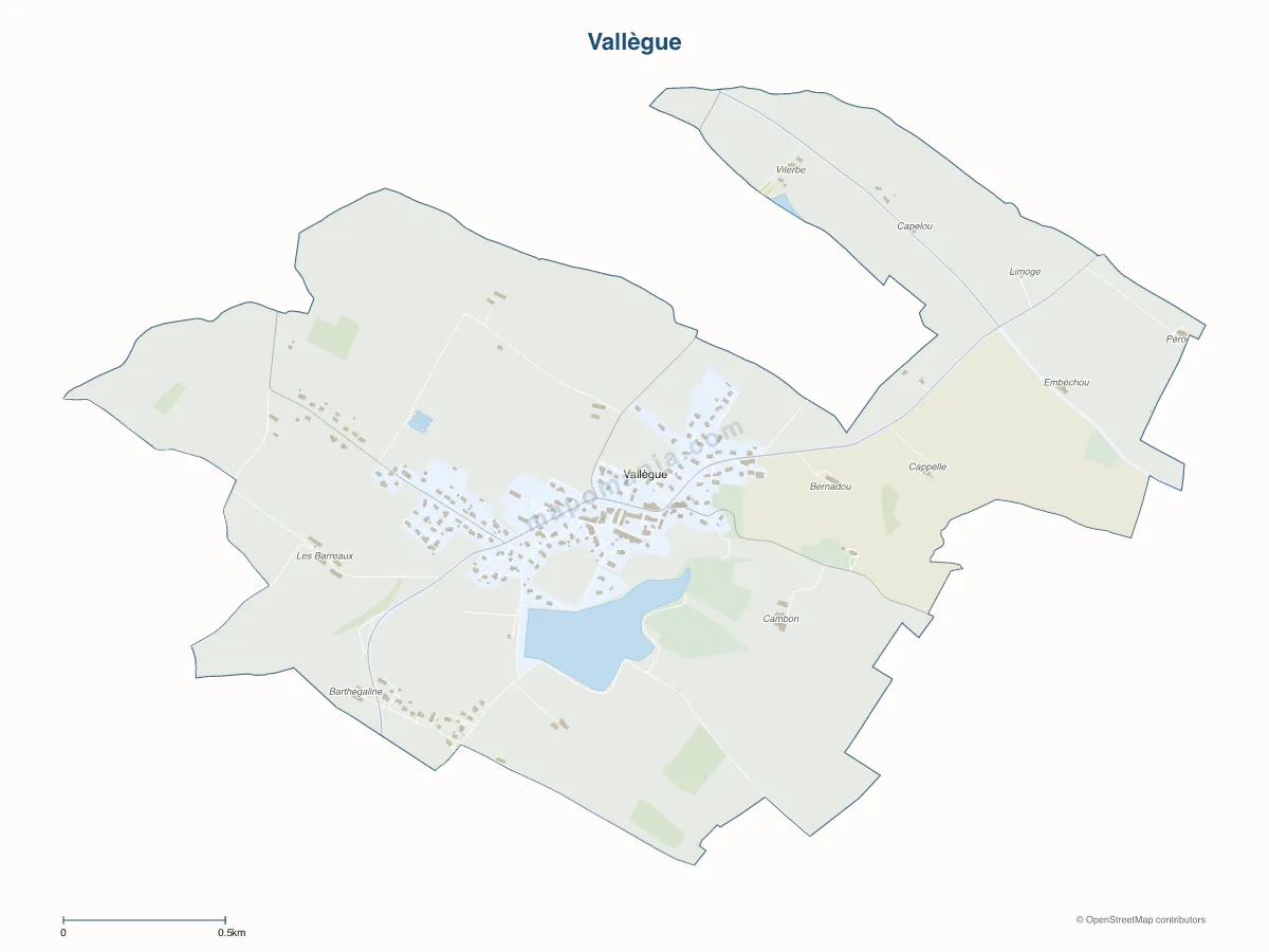 Carte de Vallègue à personnaliser