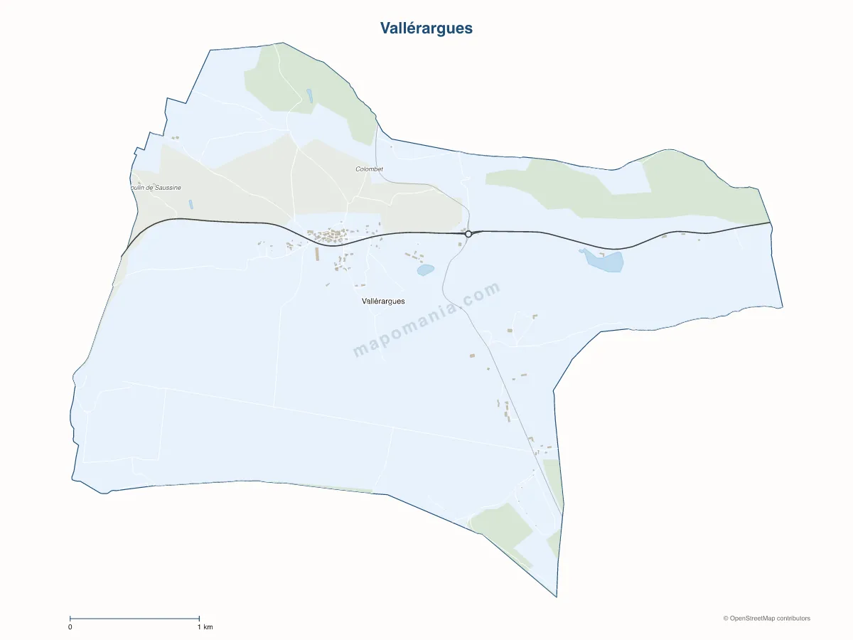 Carte de Vallérargues à personnaliser