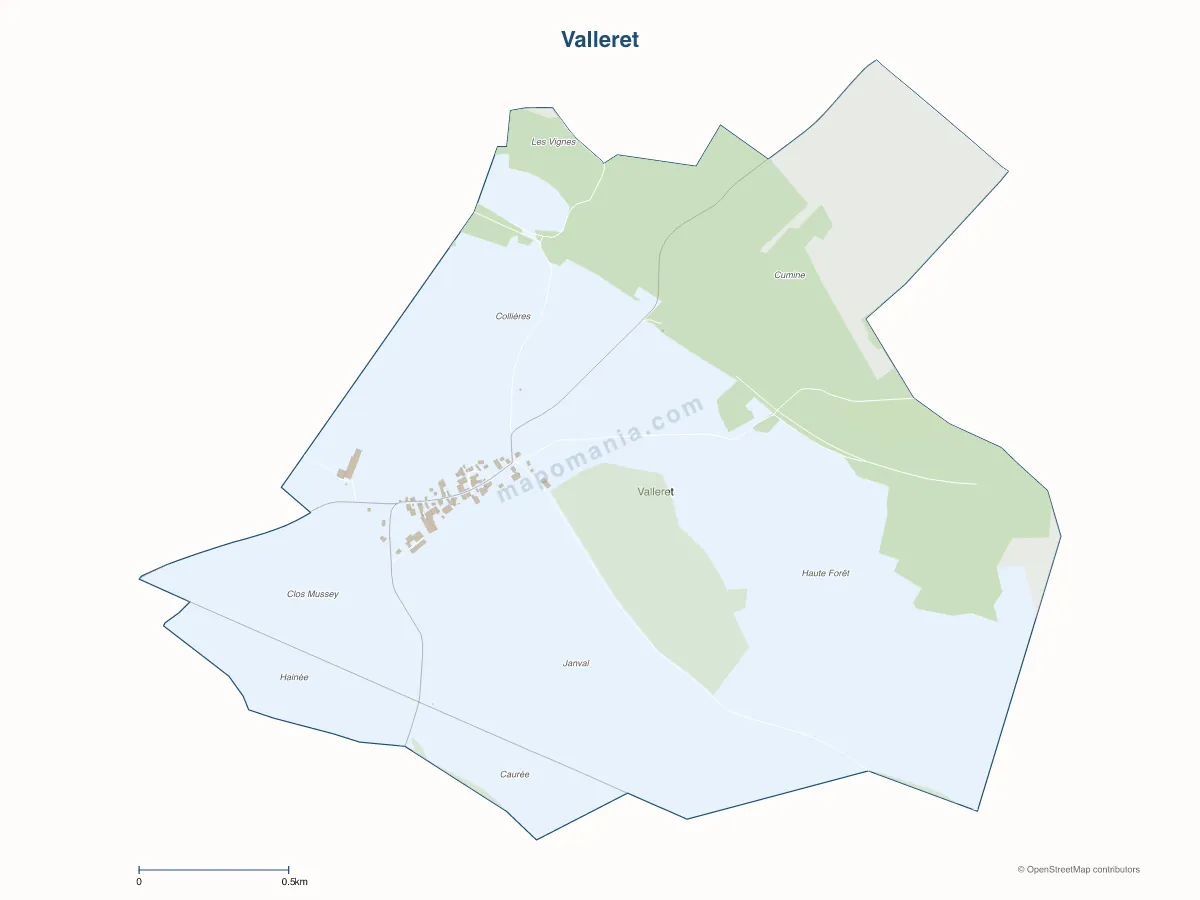 Carte de Valleret à personnaliser