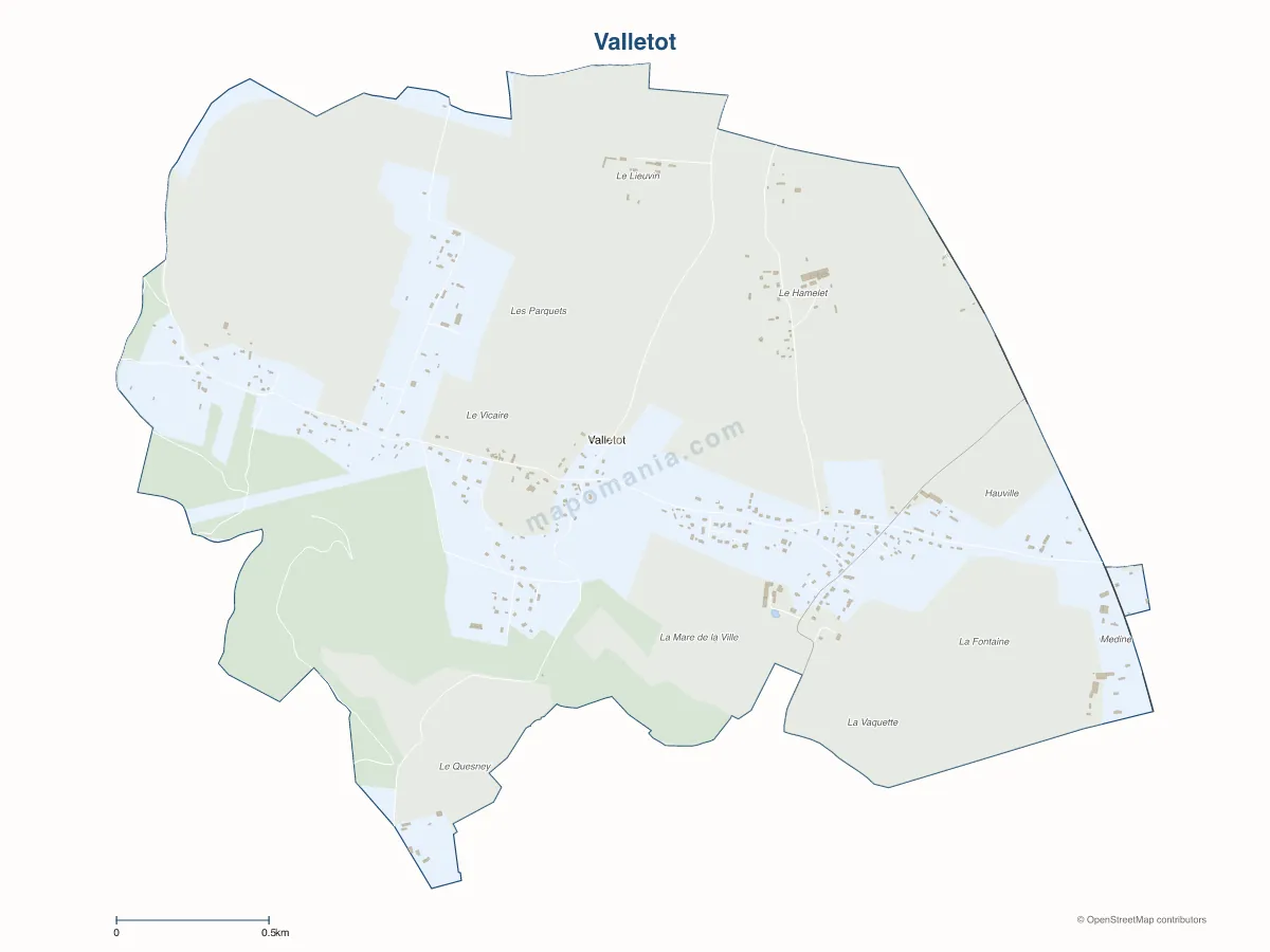 Carte de Valletot à personnaliser