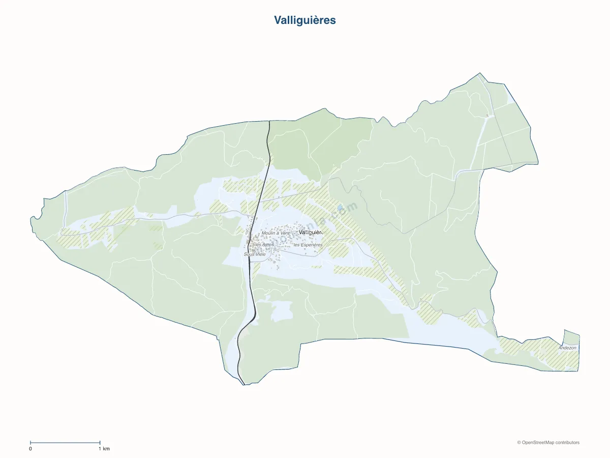 Carte de Valliguières à personnaliser
