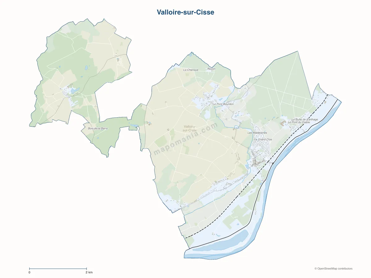 Carte de Valloire-sur-Cisse à personnaliser