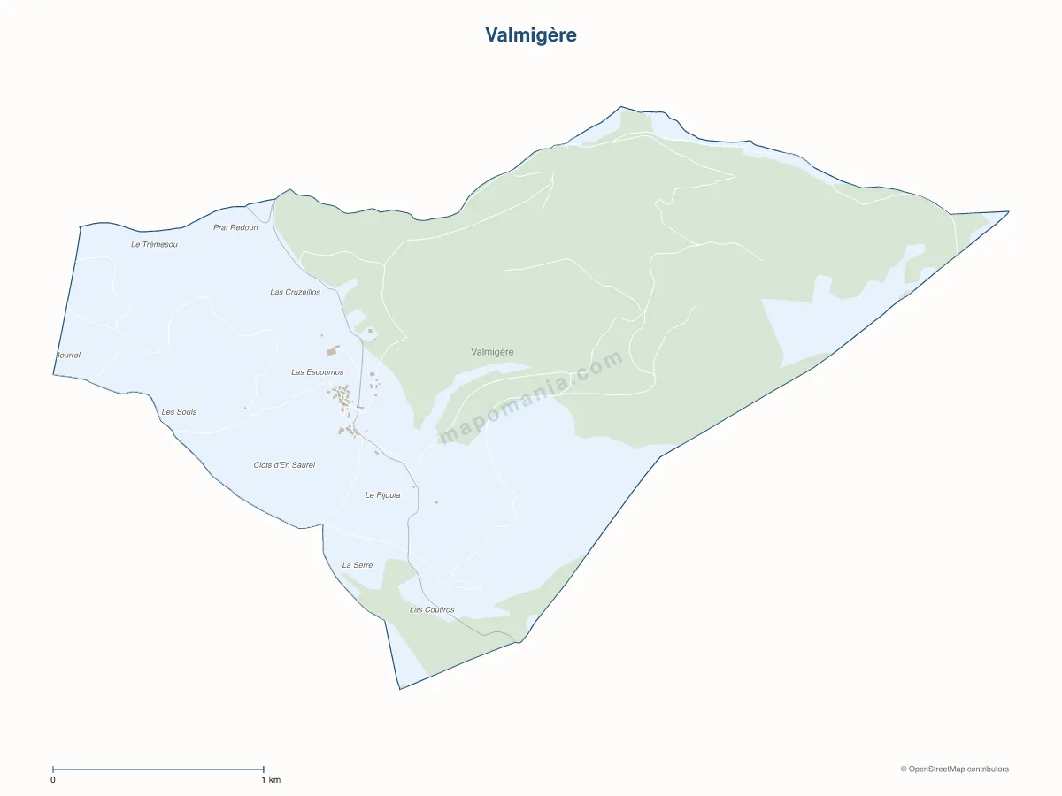 Carte de Valmigère à personnaliser