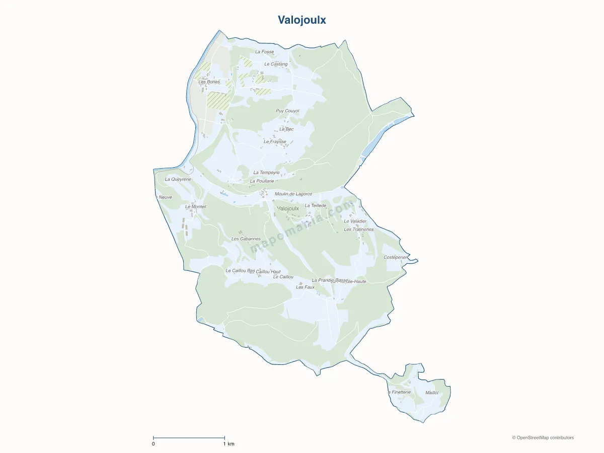 Carte de Valojoulx à personnaliser