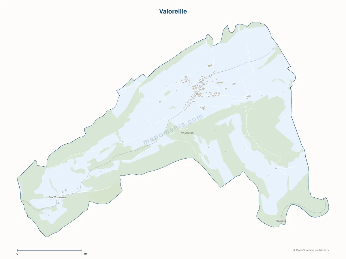 Carte de Valoreille à personnaliser