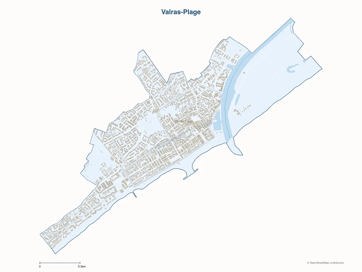Carte de Valras-Plage à personnaliser