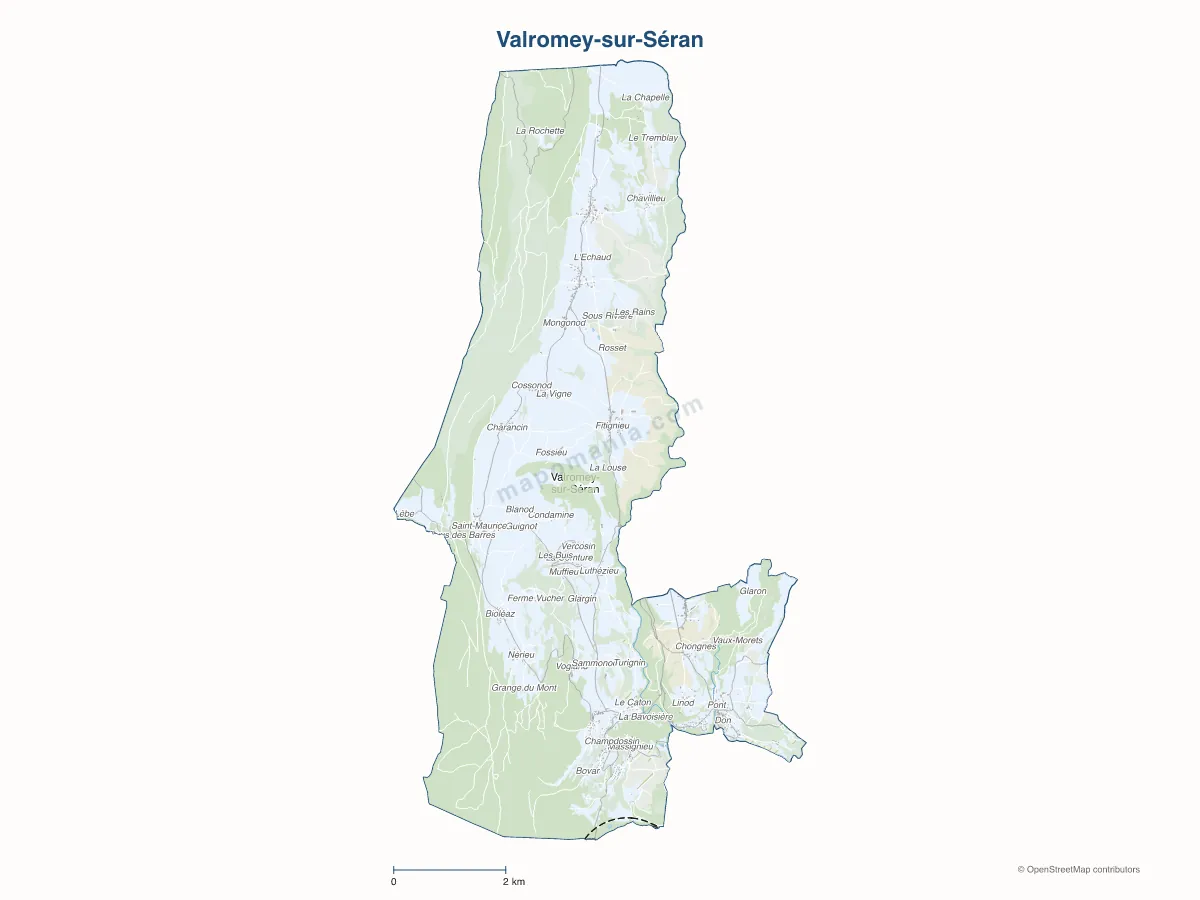 Carte de Valromey-sur-Séran à personnaliser