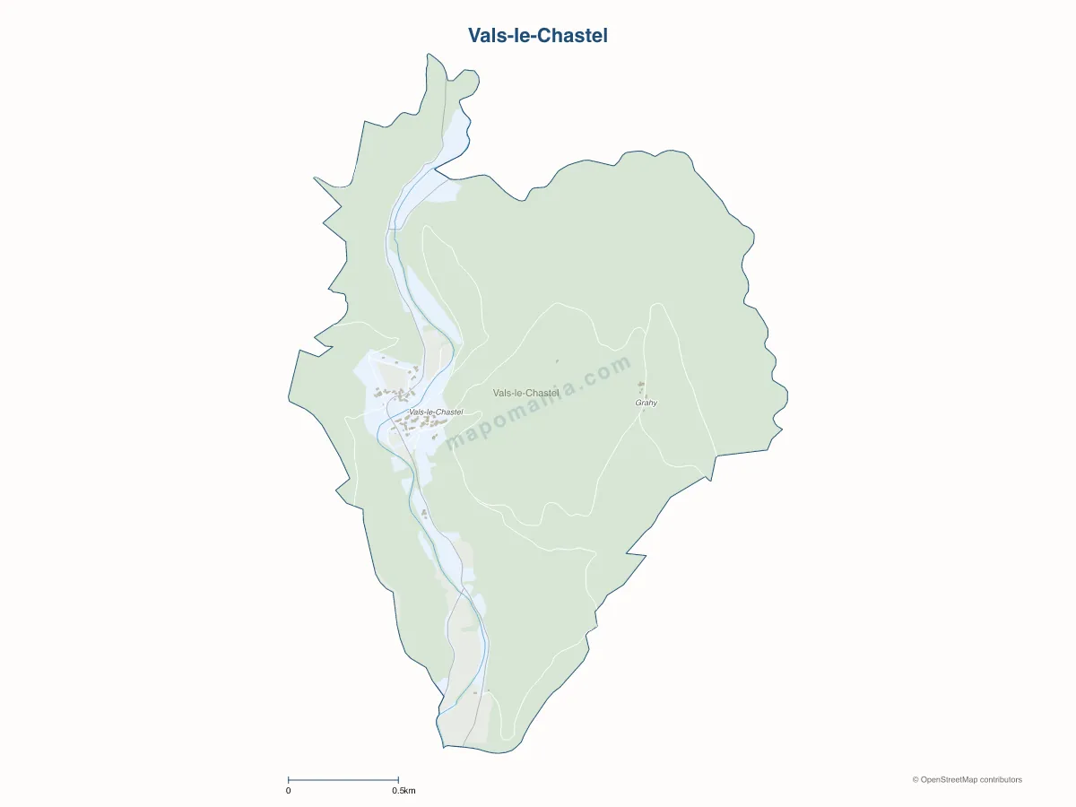 Carte de Vals-le-Chastel à personnaliser