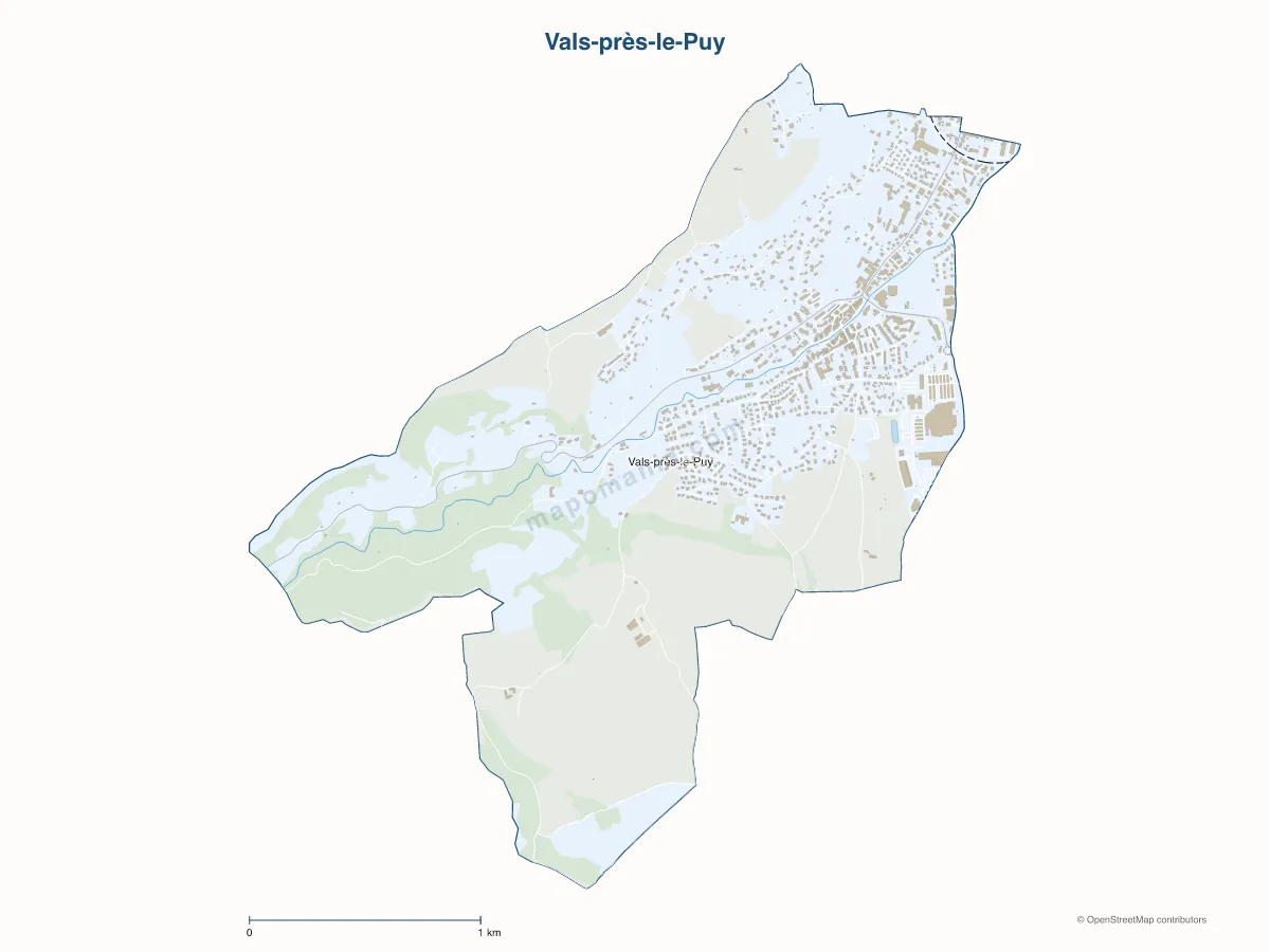 Carte de Vals-près-le-Puy à personnaliser
