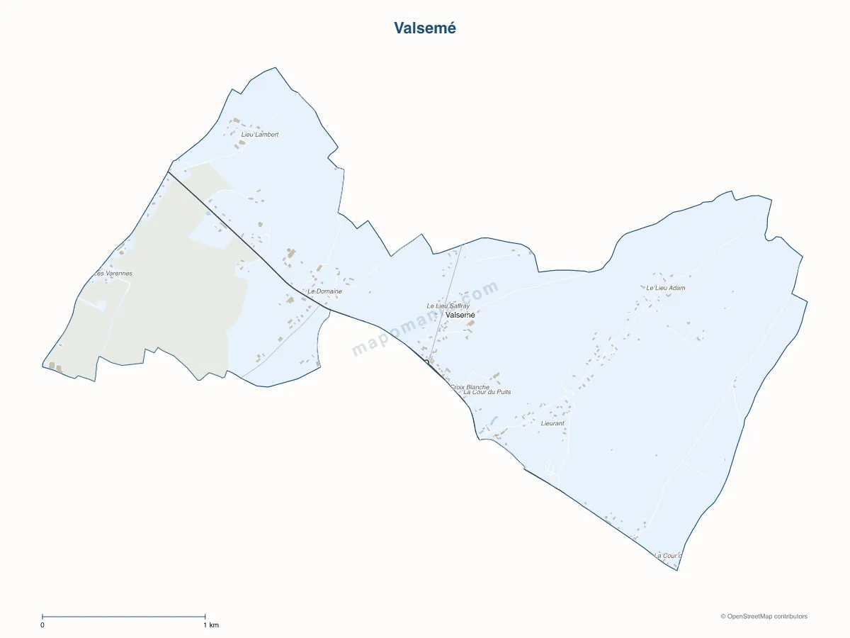 Carte de Valsemé à personnaliser