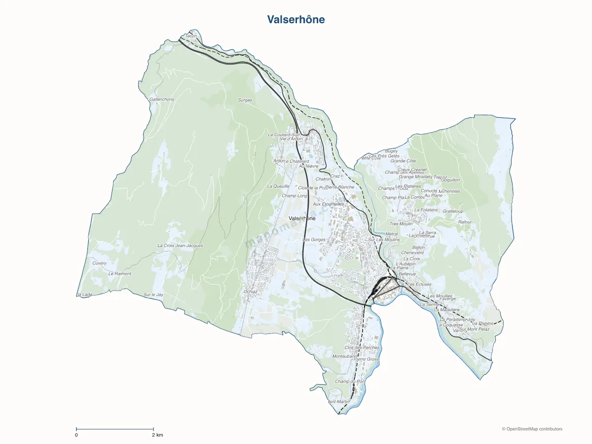 Carte de Valserhône à personnaliser