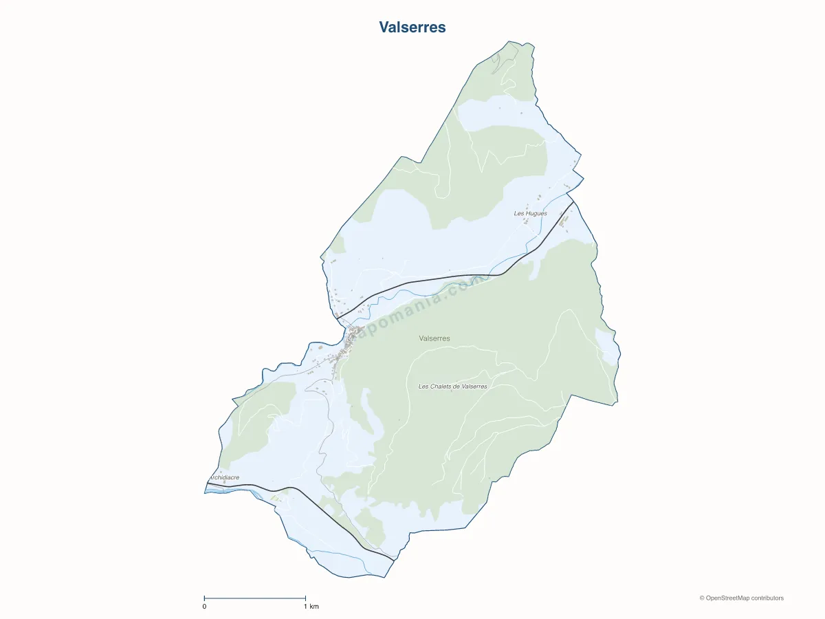 Carte de Valserres à personnaliser