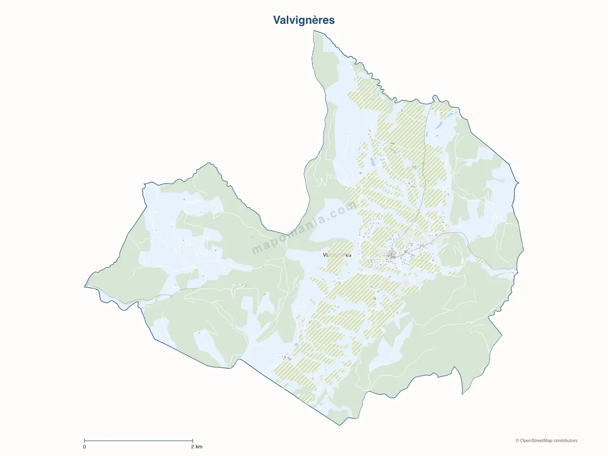 Carte de Valvignères à personnaliser