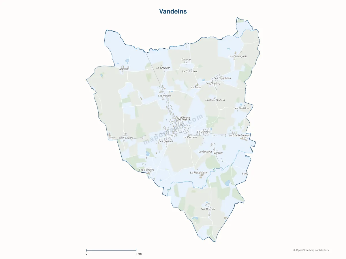 Carte de Vandeins à personnaliser