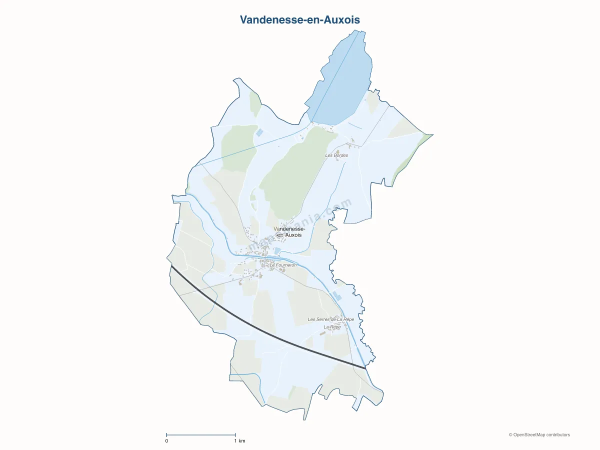 Carte de Vandenesse-en-Auxois à personnaliser